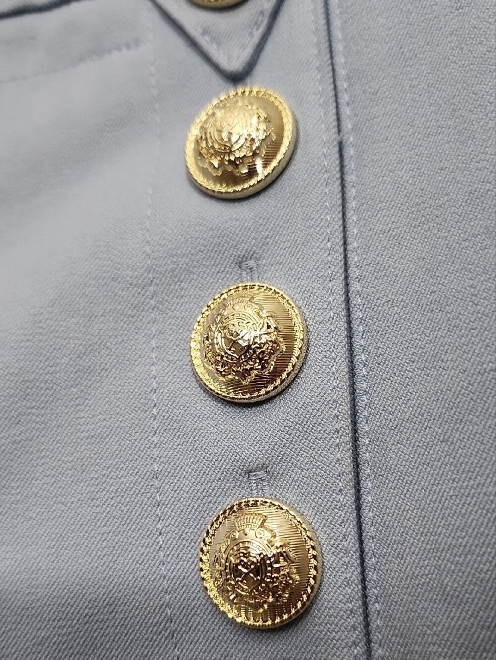 Derek Lam 10 Crosby Robertson Crop Flare Sailor Pants Powder Blue Gold Button 2 - Picture 4 of 13